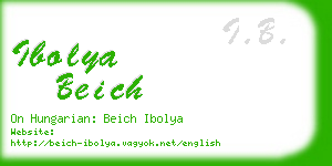 ibolya beich business card